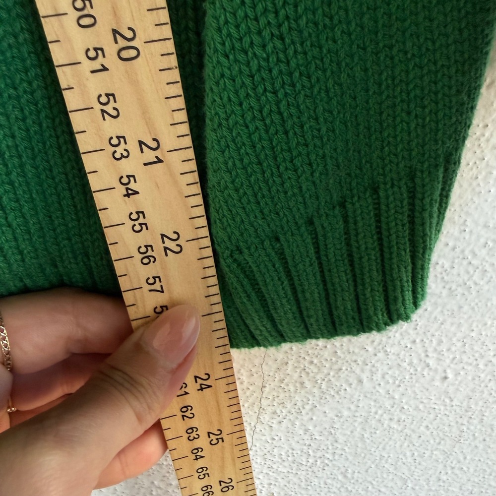 Vintage Sweater Kelly Green Cotton Knit Pullover 90s Preppy Small NEW Deadstock - Picture 6 of 6